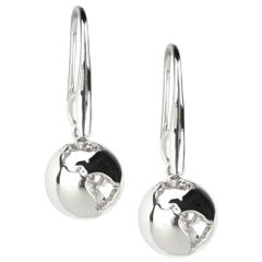 Rhodium pendant earth earrings Rhodium pendant earth earrings