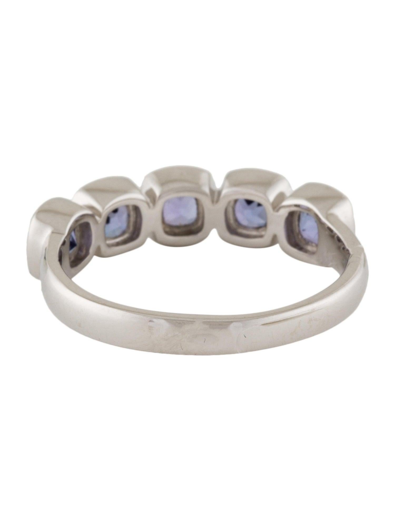 Cushion Cut Tanzanite Band Ring, 14K Gold, 1.50ctw, Size 7.75 - Elegant Gemstone Jewelry