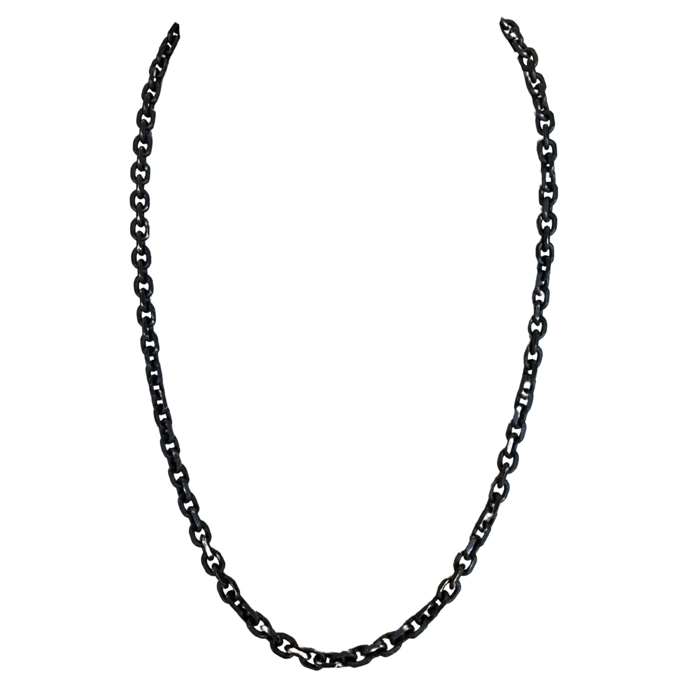 Catena rodiata in argento sterling con terminali e gancio in oro 20 carati