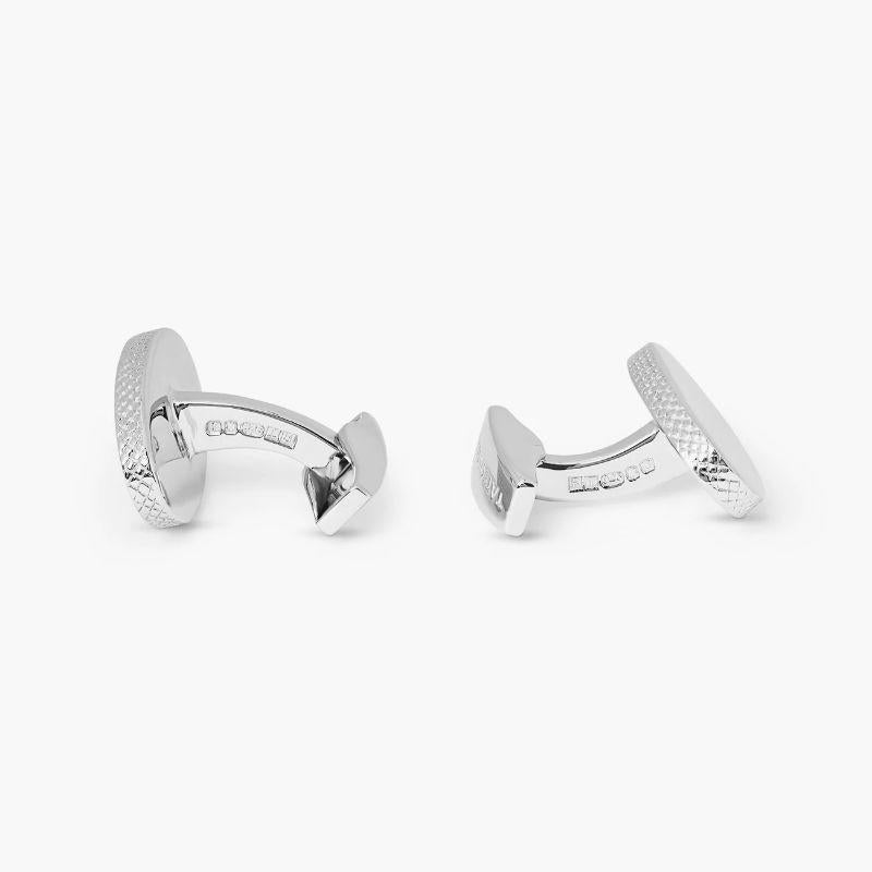 Rhodium Plated Sterling Silver Cufflinks

These simple yet elegant engravable silver cufflinks are a perfect personalized gift. Each cufflink can be engraved and makes for a no-brainer gift for a special man in your life. Rhodium plated sterling