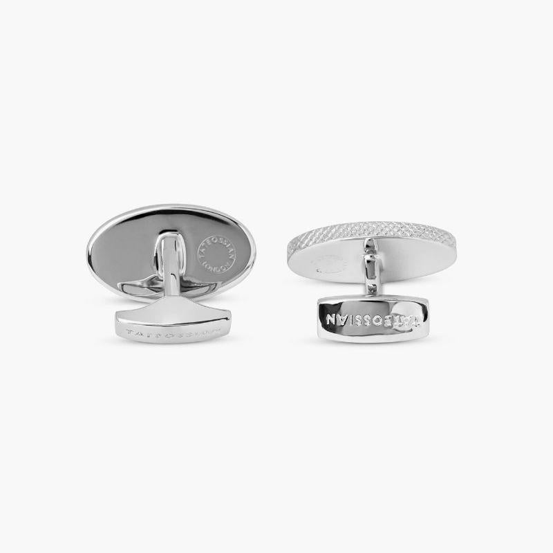 Rhodium Plated Sterling Silver Cufflinks In New Condition For Sale In Fulham business exchange, London