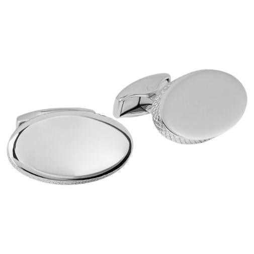 Rhodium Plated Sterling Silver Cufflinks For Sale