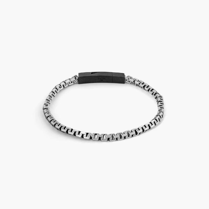 Rhodium Plated Sterling Silver Hellenica Bracelet, Size L

This bracelet is inspired by ancient greek patterns, using a uniquely formed chain finished with our classic mini click clasp. This single wrap bracelet is rhodium-plated sterling silver