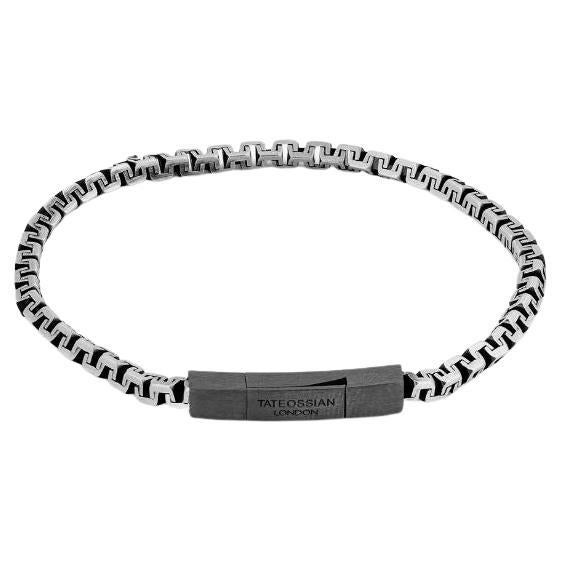 Rhodium Plated Sterling Silver Hellenica Bracelet, Size L For Sale