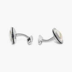 Rhodium Plated Sterling Silver Lunar Meteorite Cufflinks, Limited Edition