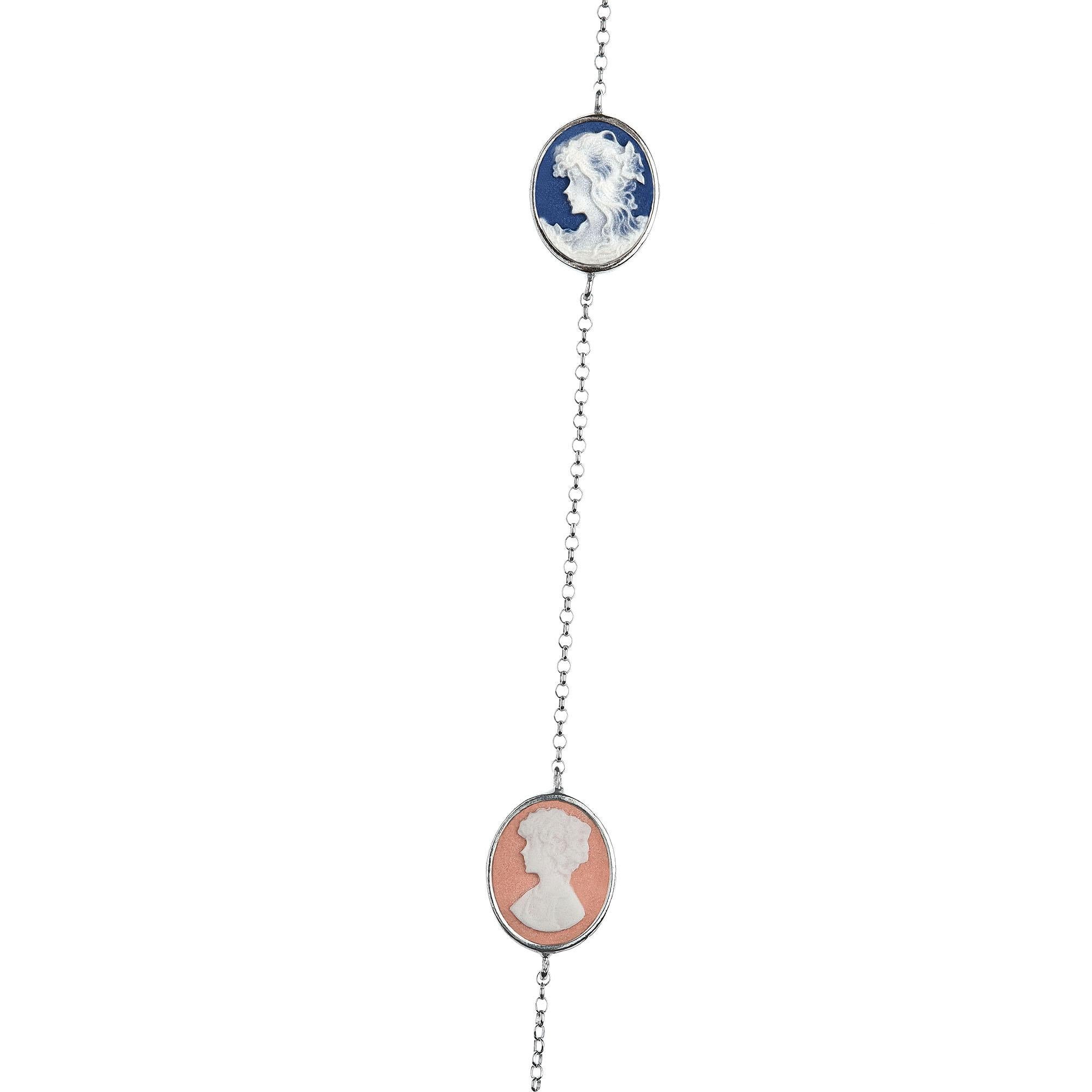 Rhodium Plated Sterling Silver and Fine Porcelain
Handmade in Italy


Rhodium Plated Sterling Silver and Fine Porcelain
Handmade in Italy

Beyond collection design to go further than the classic interpretations of the Cameo. With the freedom of