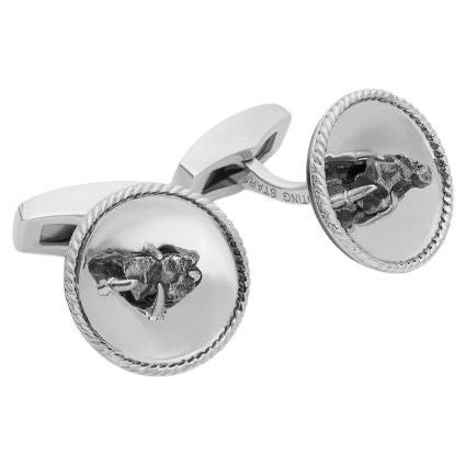 Rhodium Plated Sterling Silver Shooting Star Cufflinks, Limited Edition For Sale