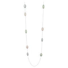 Rhodium Plated Sterling Silver Tormentilla and Country Flowers Necklace