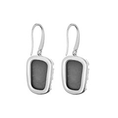 Rhodium Plated Sterling Silver Woman Wearing Fruit Ornament Earrings