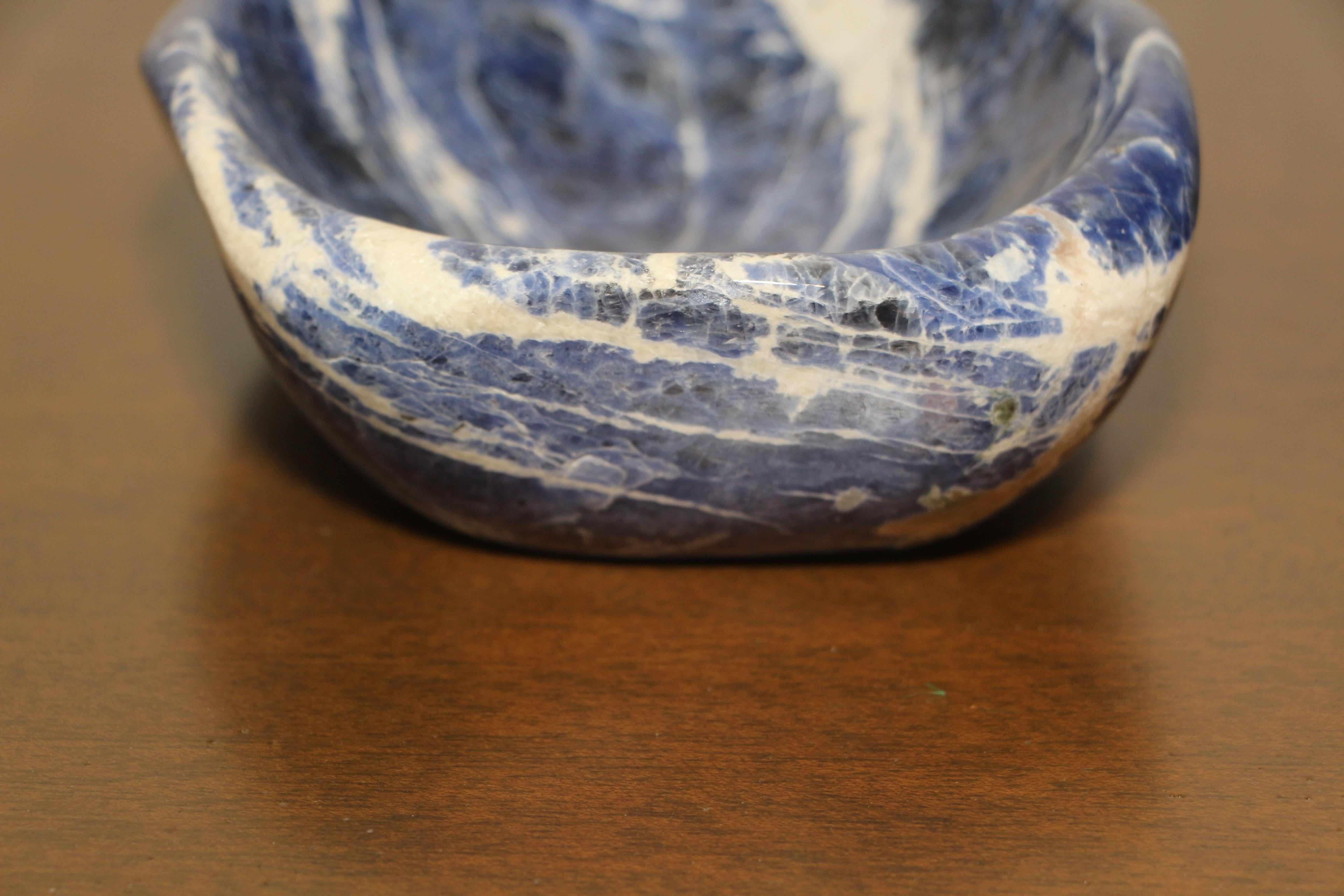 Rhodochrosite and Sodalite Specimen Polished Bowls 6