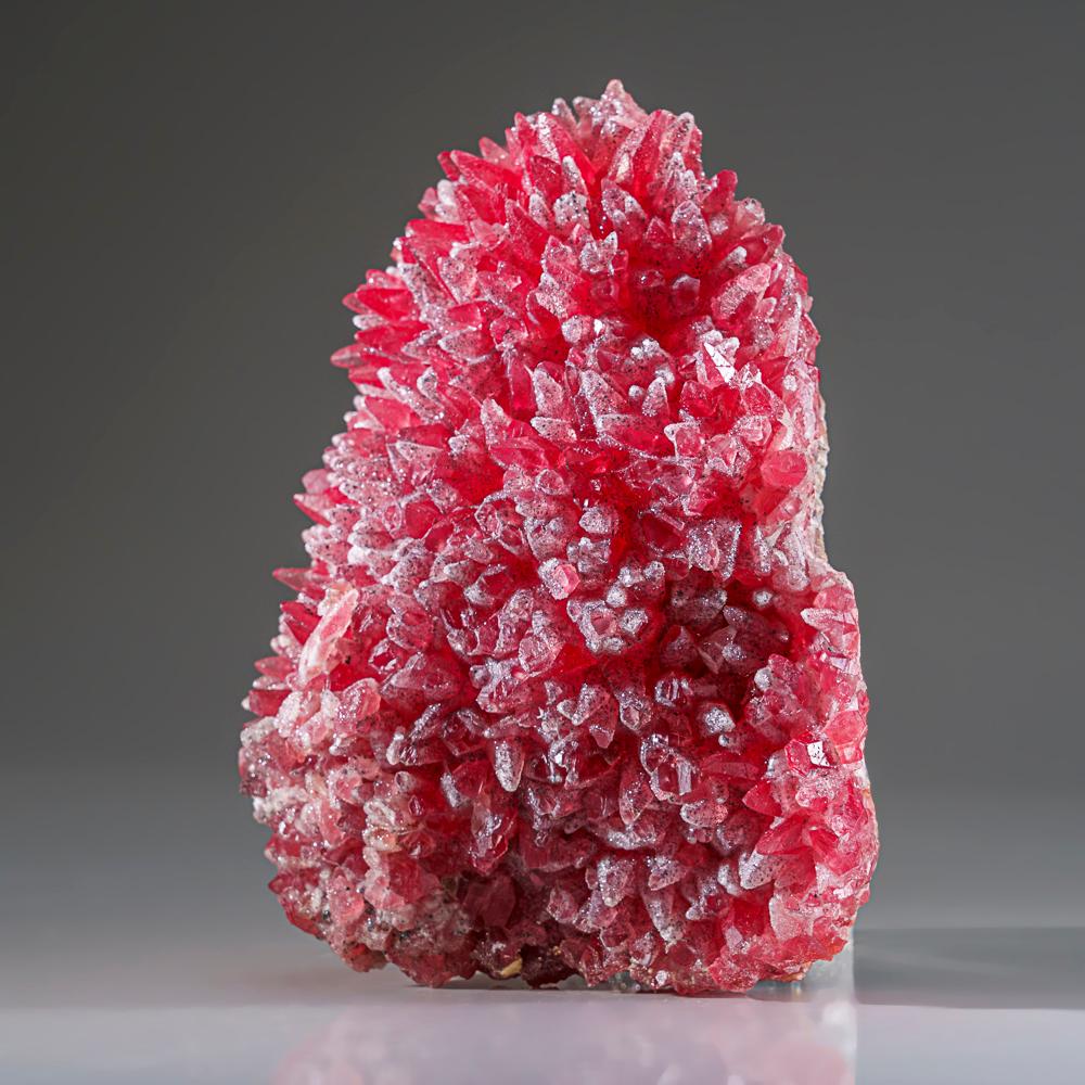 Contemporary Rhodochrosite on Manganite from N'Chwaning II Mine, South Africa For Sale