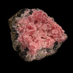 Rhodochrosite on Pyrite and Tetrahedrite