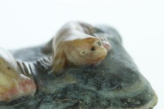 Rhodochrosite Seal Figurine Carved Animal Handmade Chinese Statue Sculpture