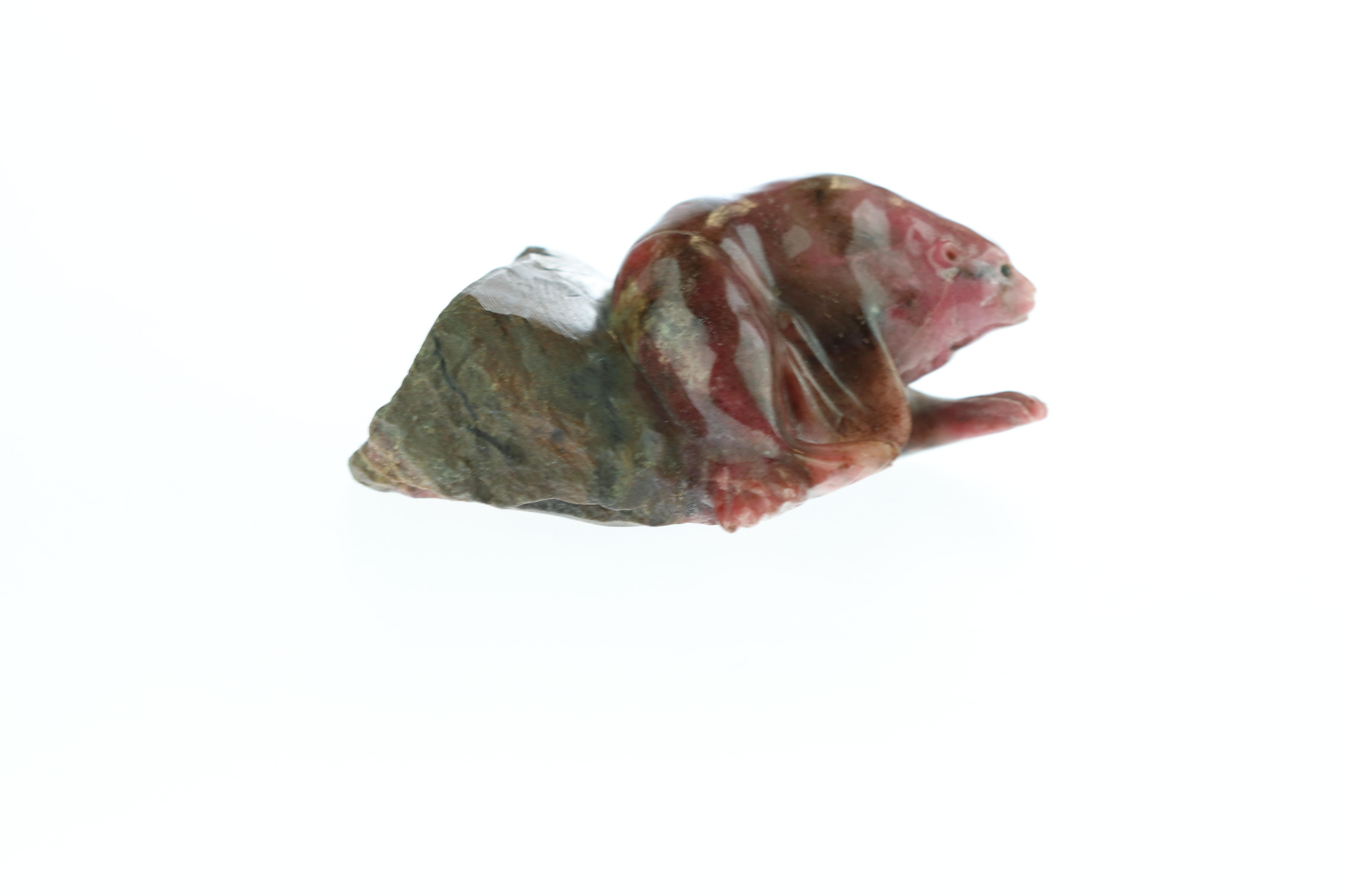 Chinese Export Rhodochrosite Seal Figurine Carved Animal Handmade Chinese Statue Sculpture For Sale