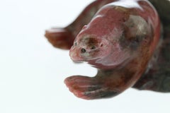 Rhodochrosite Seal Figurine Carved Animal Handmade Chinese Statue Sculpture