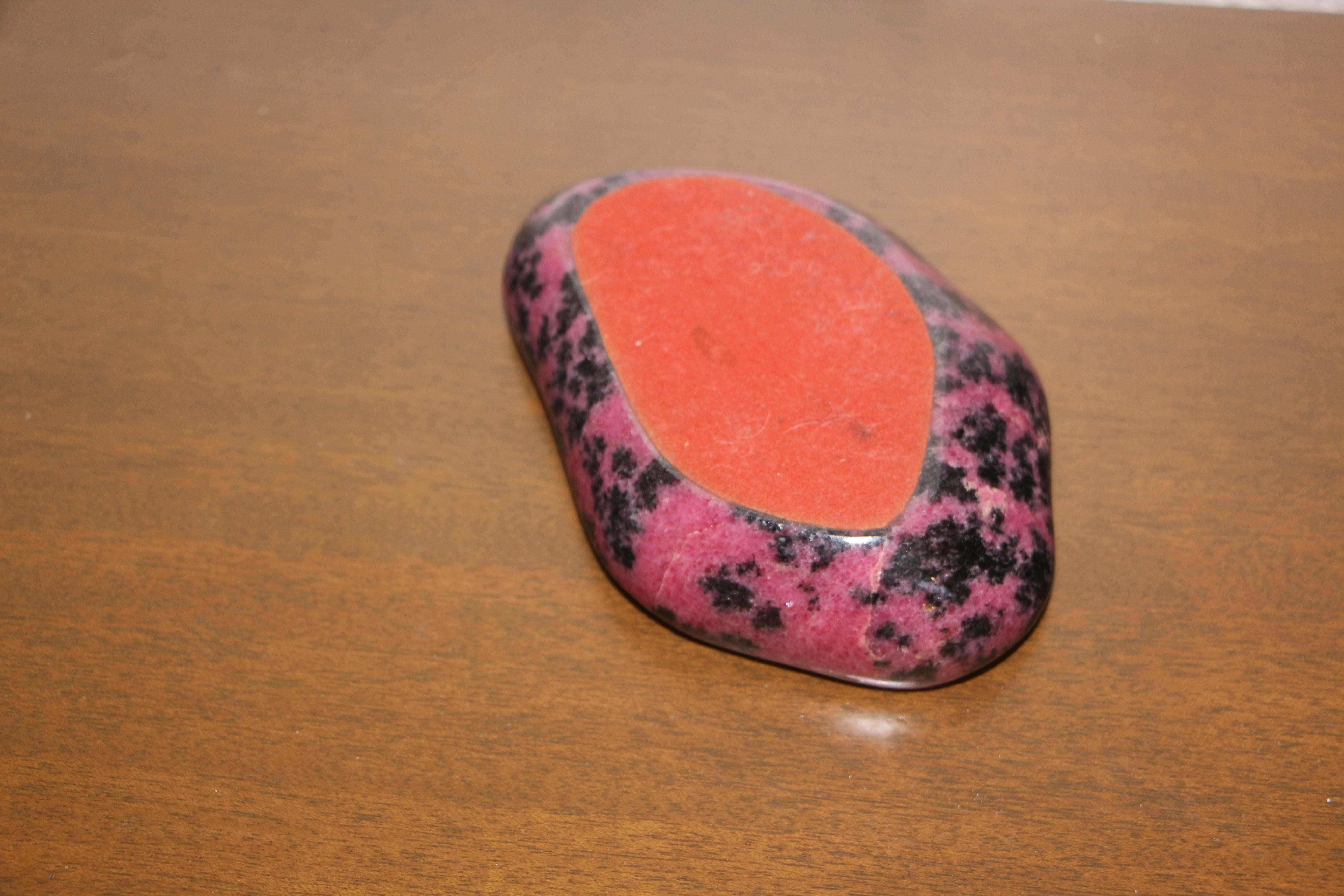 Rhodochrosite Specimen Polished Bowl In Good Condition In Palm Springs, CA