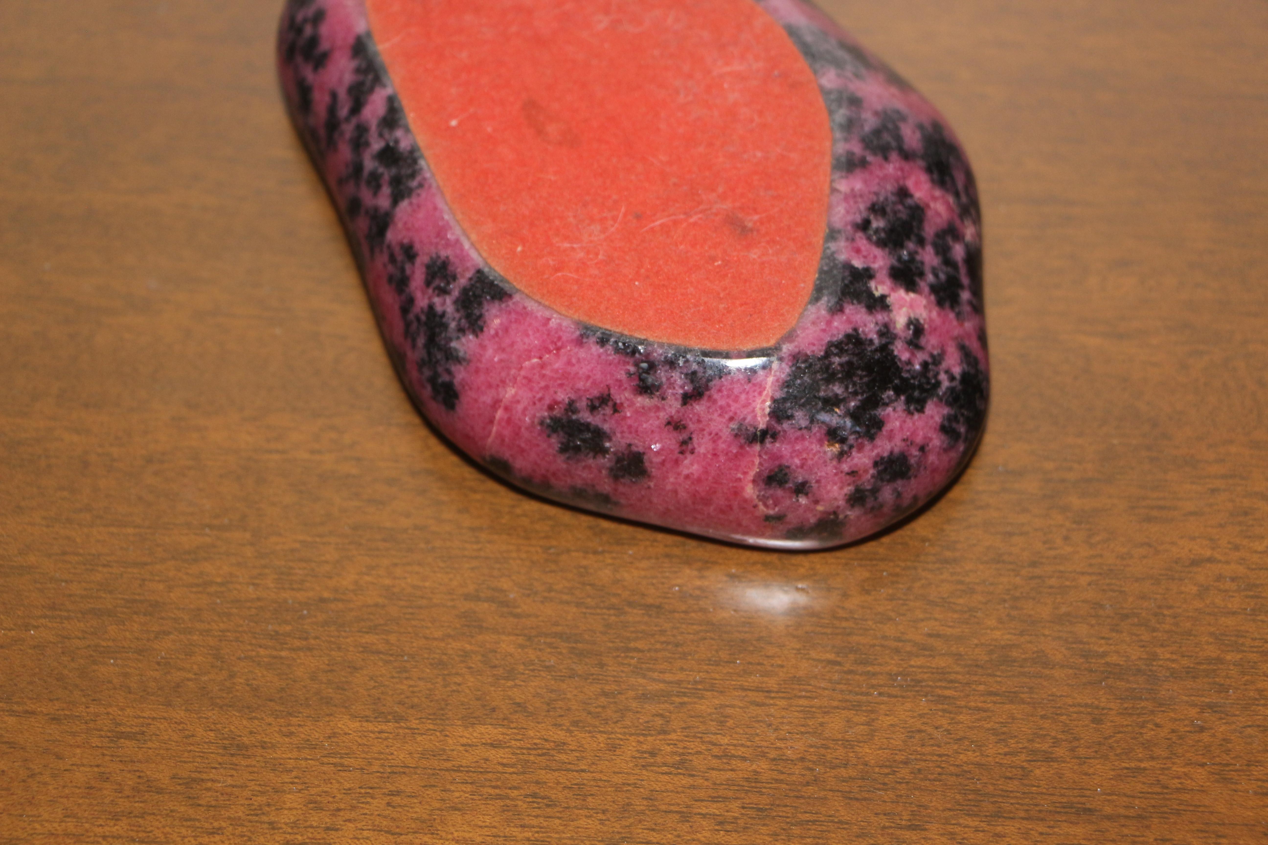 20th Century Rhodochrosite Specimen Polished Bowl