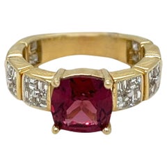 Bague rhodolite et diamants