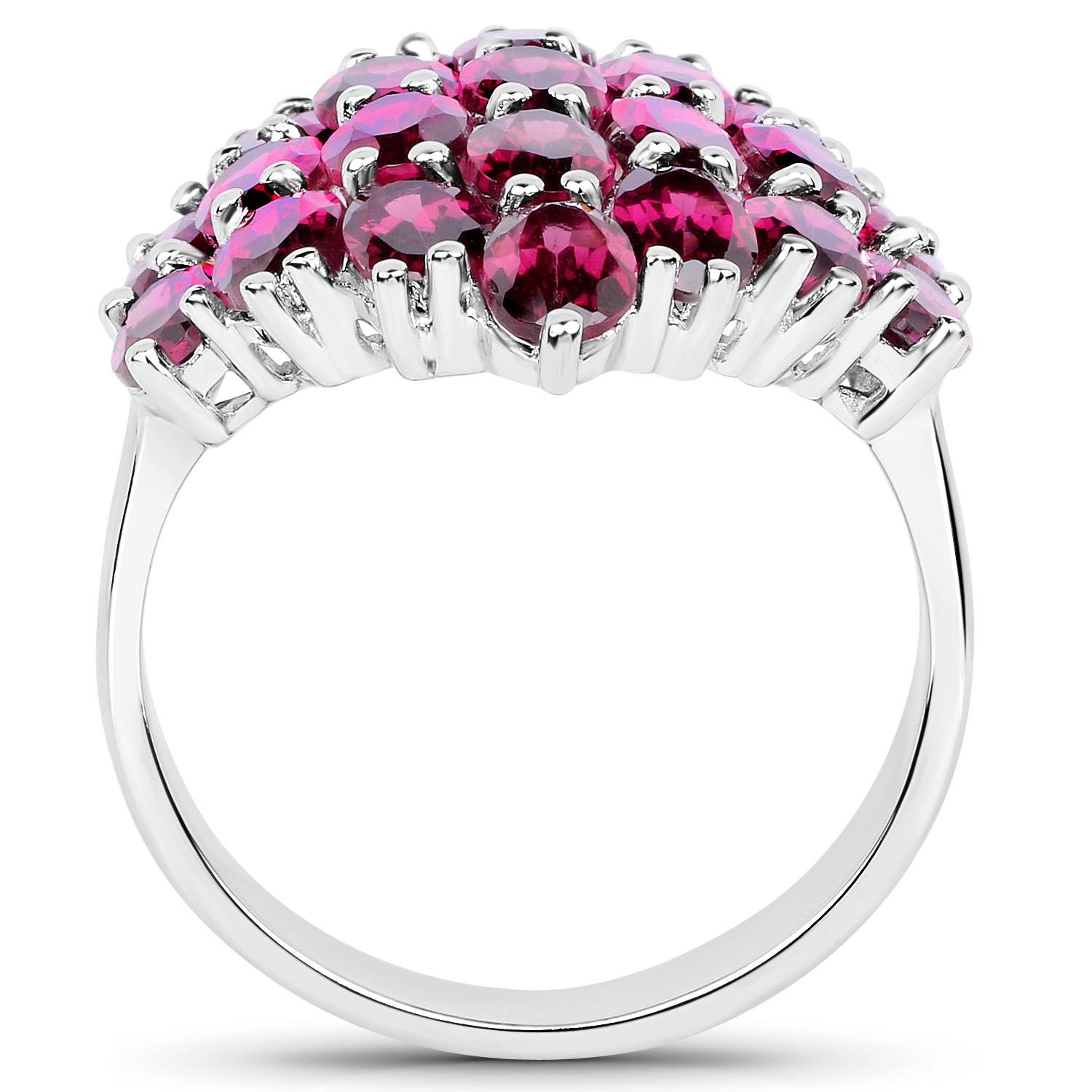 Rhodolite Cluster Pomegranate Ring 11.5 Carats In Excellent Condition For Sale In Laguna Niguel, CA