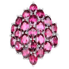 Rhodolith-Cluster-Granatapfel-Ring 11,5 Karat