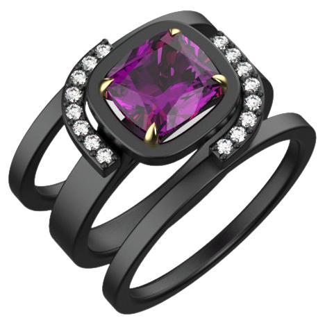 Rhodolite & Diamond Ring For Sale