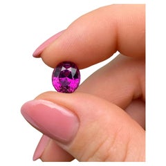 Rhodolith Granat 4.86Ct natürlicher Edelstein, Ovalschliff, Tansania, GFCO