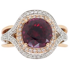 Rhodolite Garnet and Diamond Cocktail Ring