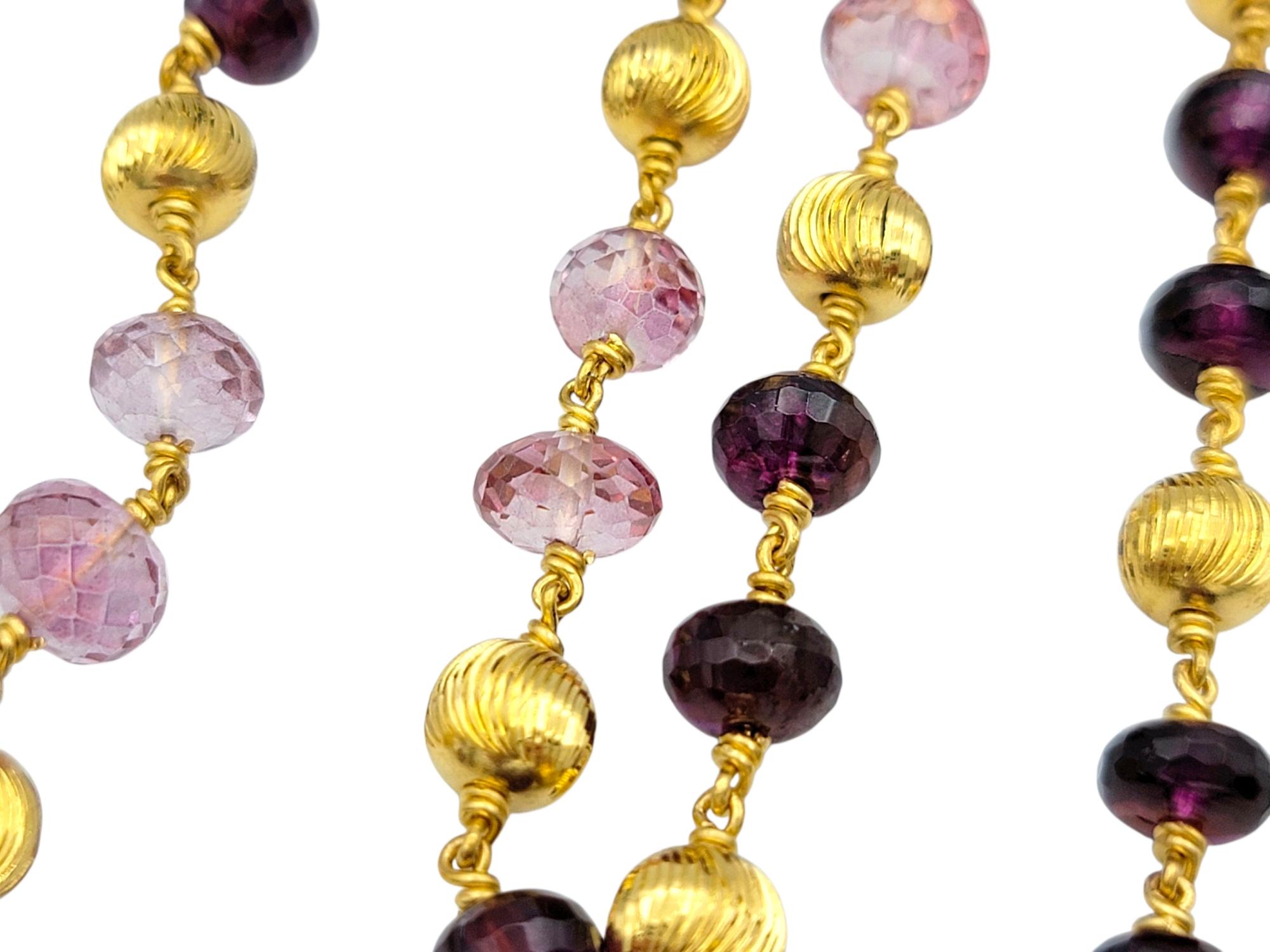 Contemporaneo Rhodolite Garnet and Pink Topaz Beaded 30