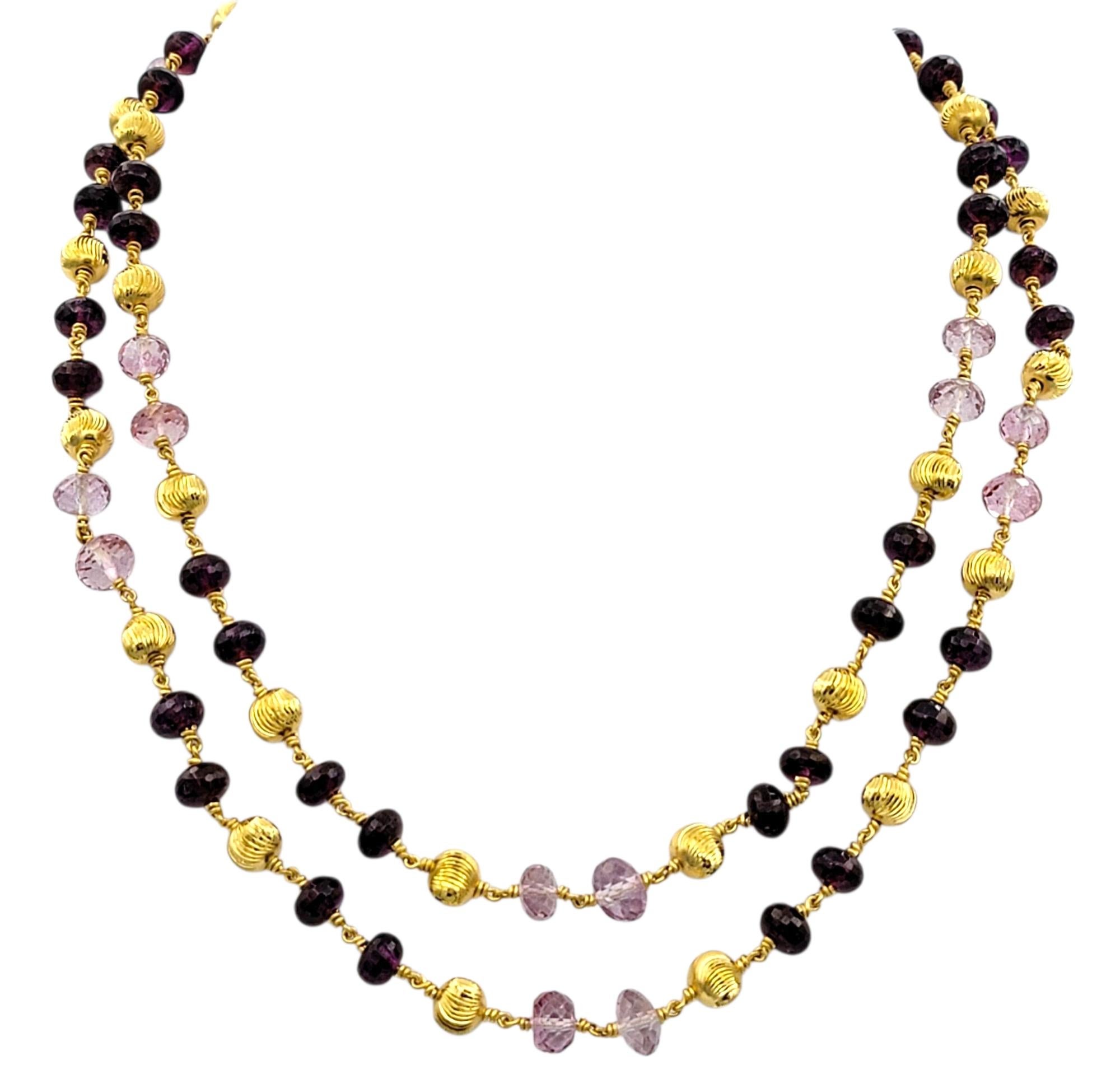 Rhodolite Garnet and Pink Topaz Beaded 30