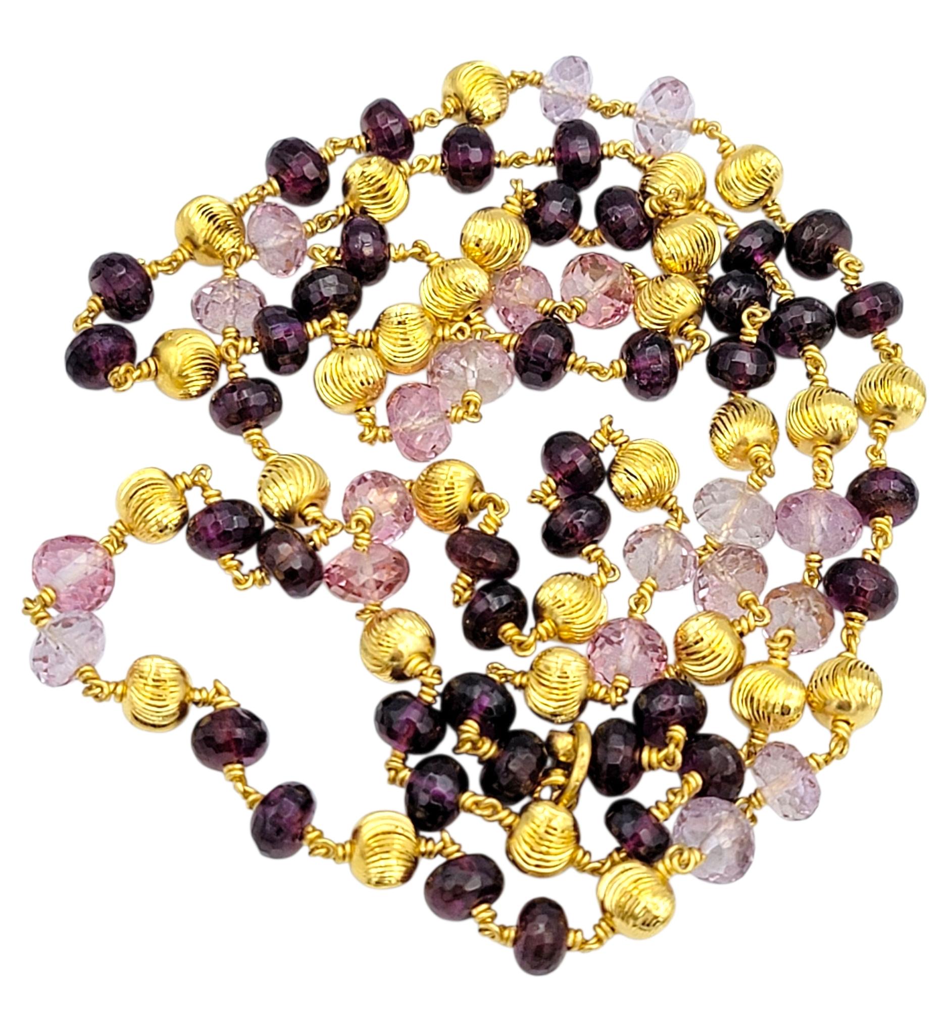 Rhodolite Garnet and Pink Topaz Beaded 30