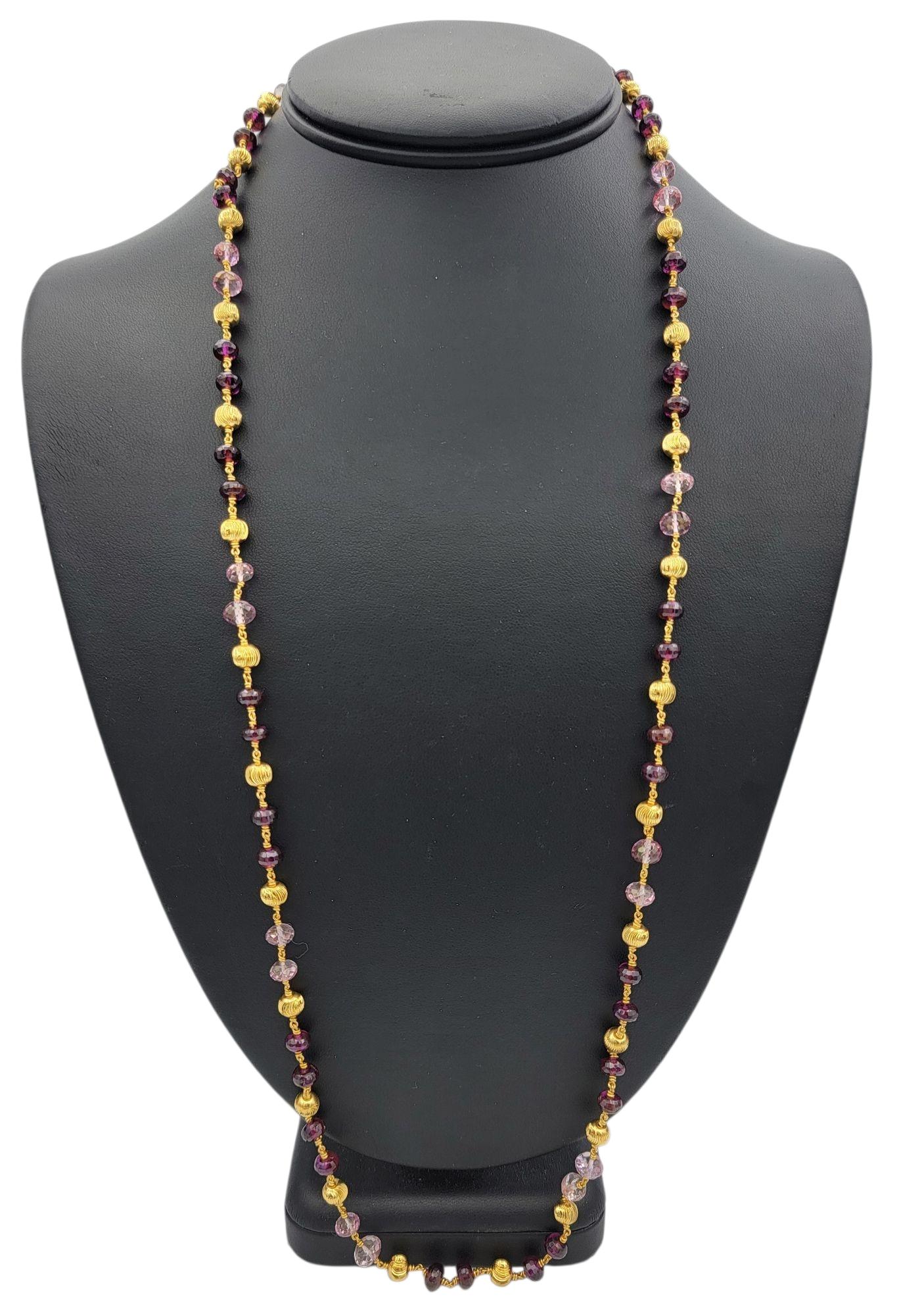Rhodolite Garnet and Pink Topaz Beaded 30
