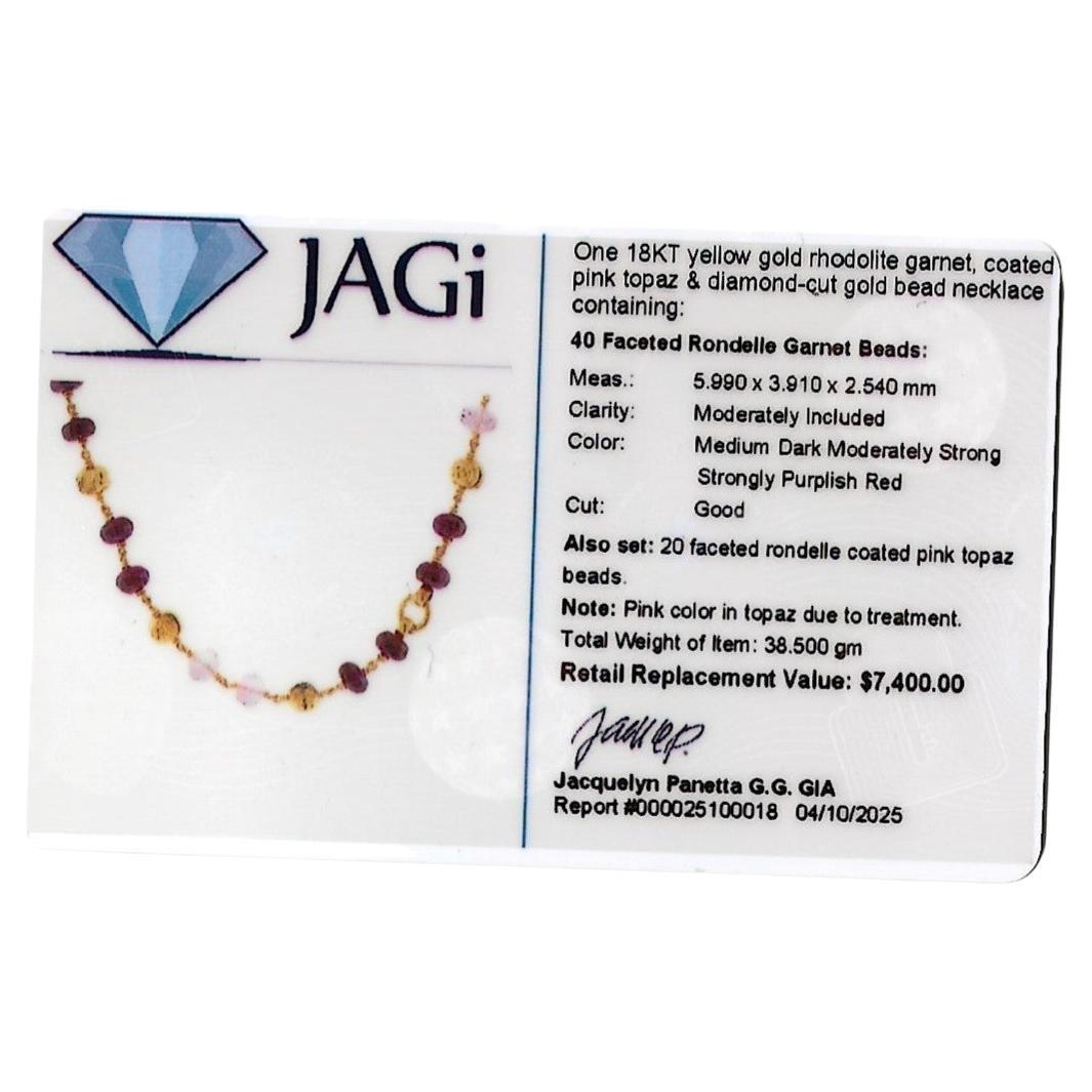 Rhodolite Garnet and Pink Topaz Beaded 30