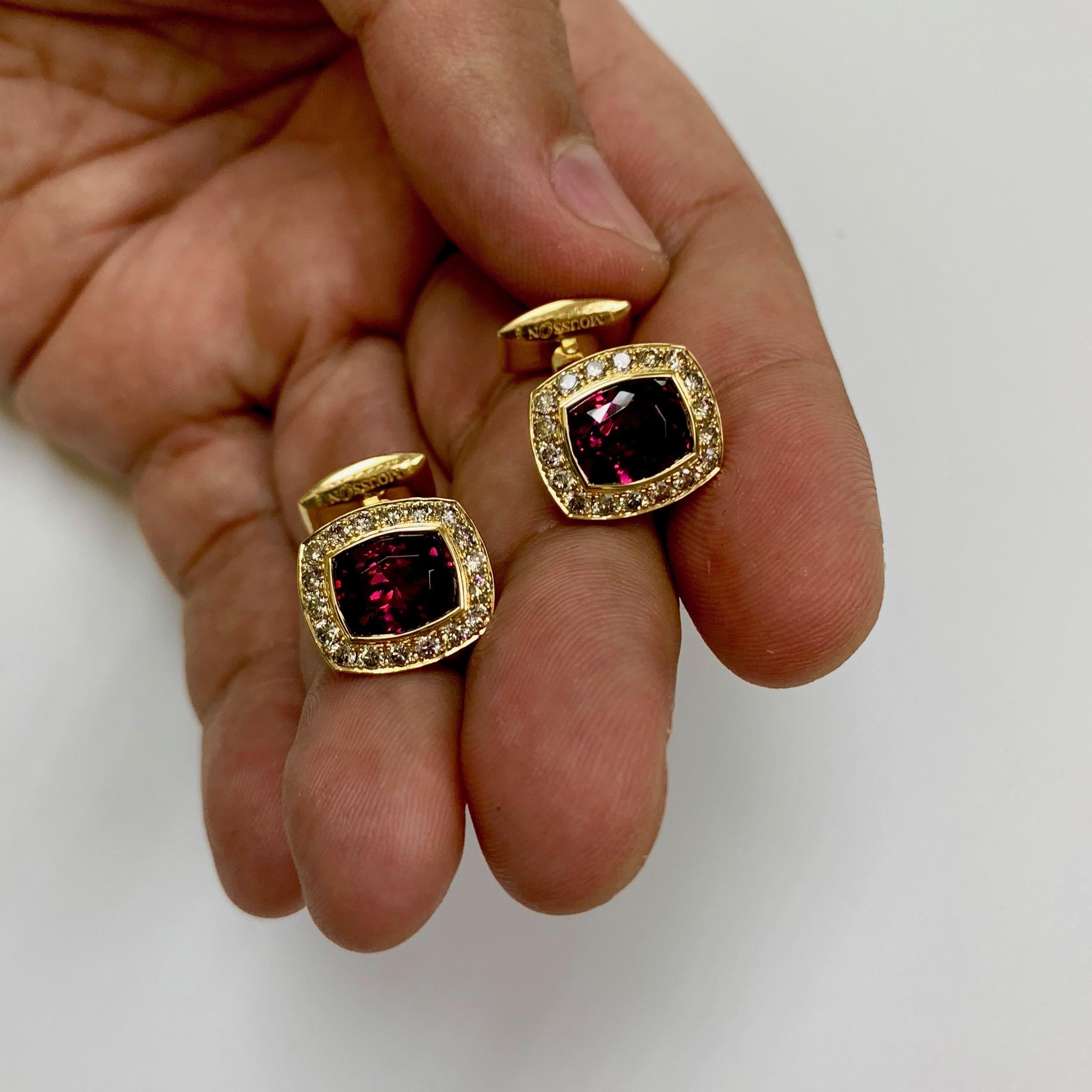 Rhodolite Garnet Diamonds 18 Karat Yellow Gold Male Enamel Cufflinks
Our worldwide famous Kaleidoscope collection. Male version out now.
For Men who tired of boring ordinary things. Be different. Be brighter than others.
Accompanied with the Ring