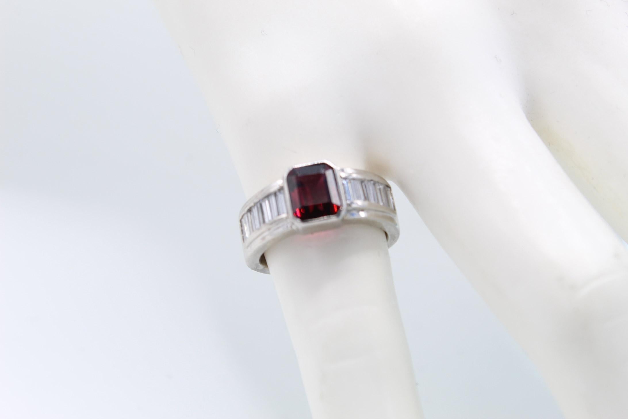 platinum garnet rings