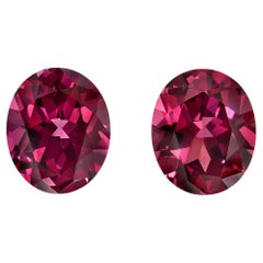 Rhodolite Garnet Earrings Gemstone Pair 9.42 Carat Unset Loose Gems