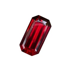 Rhodolite Garnet Emerald Cut Deep Red Color Natural Loose Gemstone for Jewellery