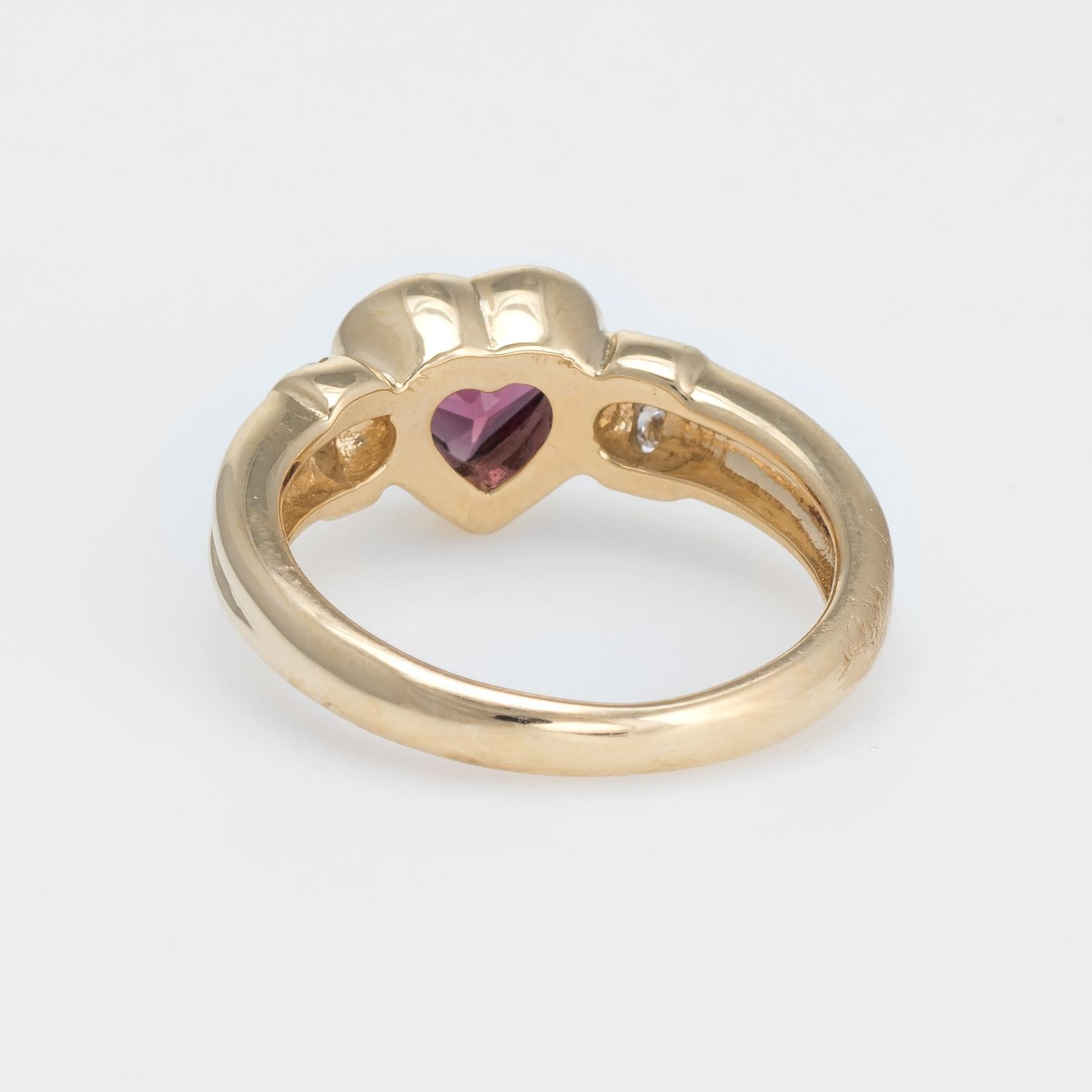 garnet heart ring gold