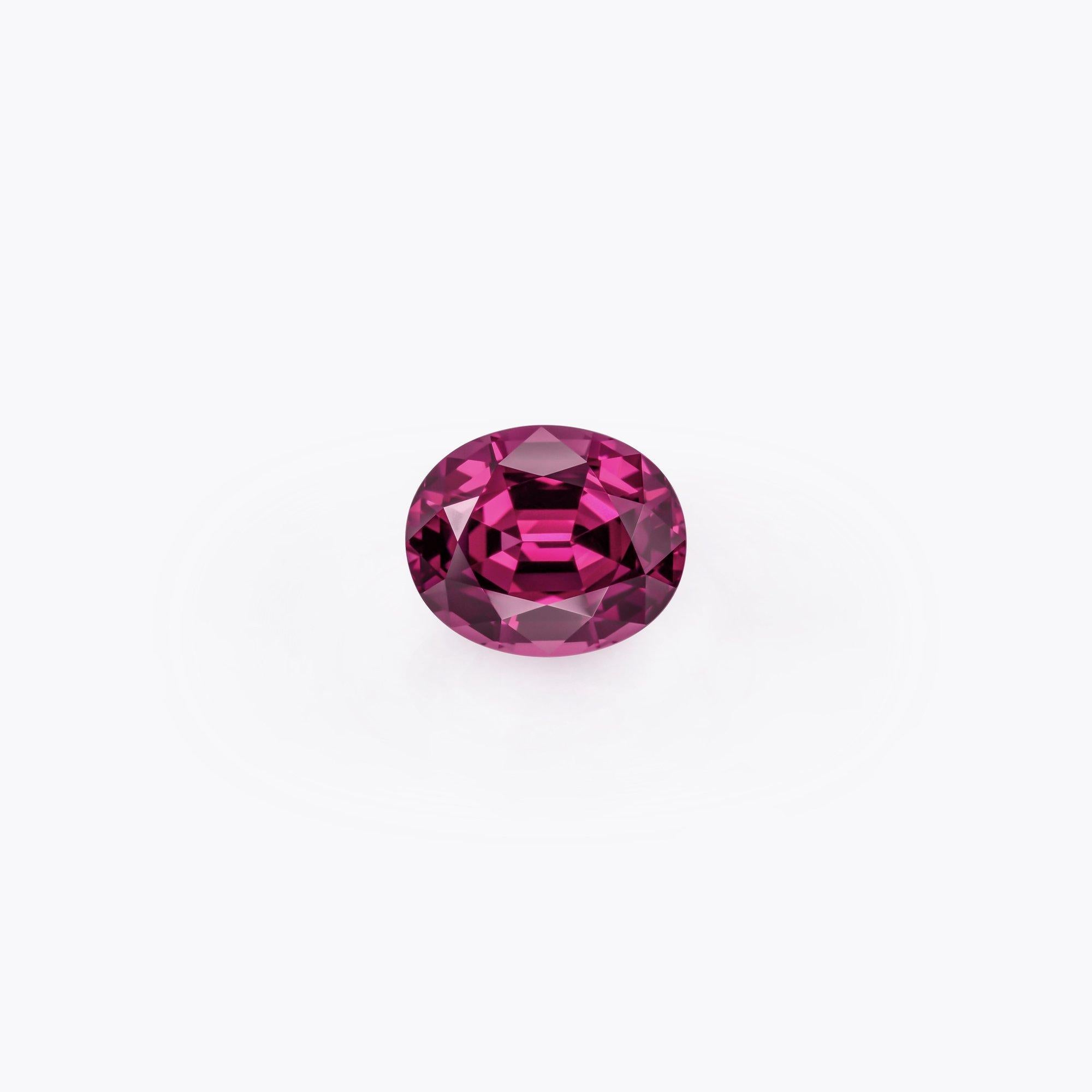 Supreme 6.11 carat Rhodolite Garnet oval gem offered loose to a gemstone connoisseur.
Returns are accepted and paid by us within 7 days of delivery.
We offer supreme custom jewelry work upon request. Please contact us for more details.
For your