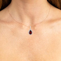 Rhodolite Garnet Pendant With Diamonds 3.26 Carats 14K Rose Gold
