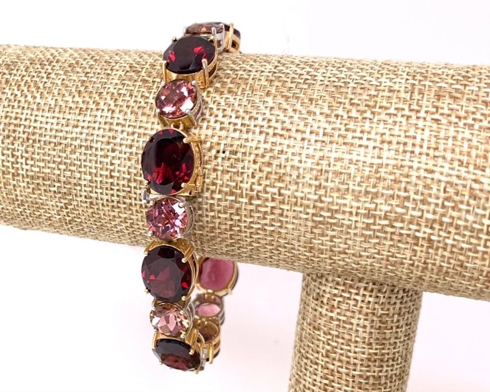 gold rhodolite bracelet