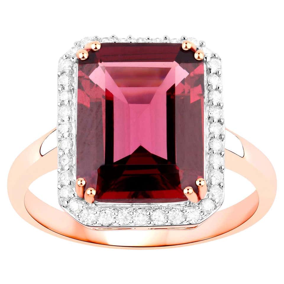 Customizable Baroque 14k Gold Ring with Natural Rhodolite Garnet ...