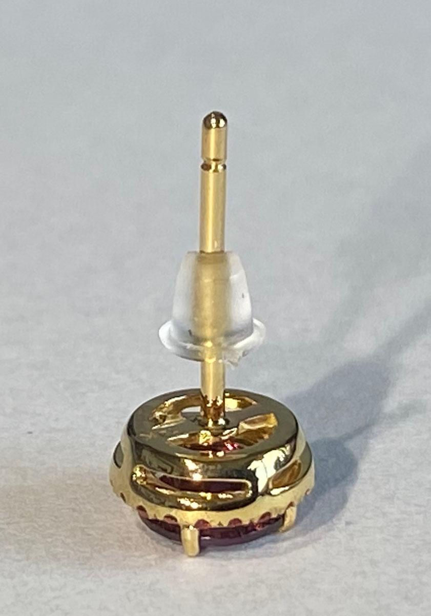 14 Karat Gelbgold Ohrringe mit Rhodolith Granat & orangefarbenem Saphir im Angebot 6
