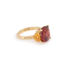 Rhodolite Spessartites Garnets Yellow Gold 18 Karat Ring