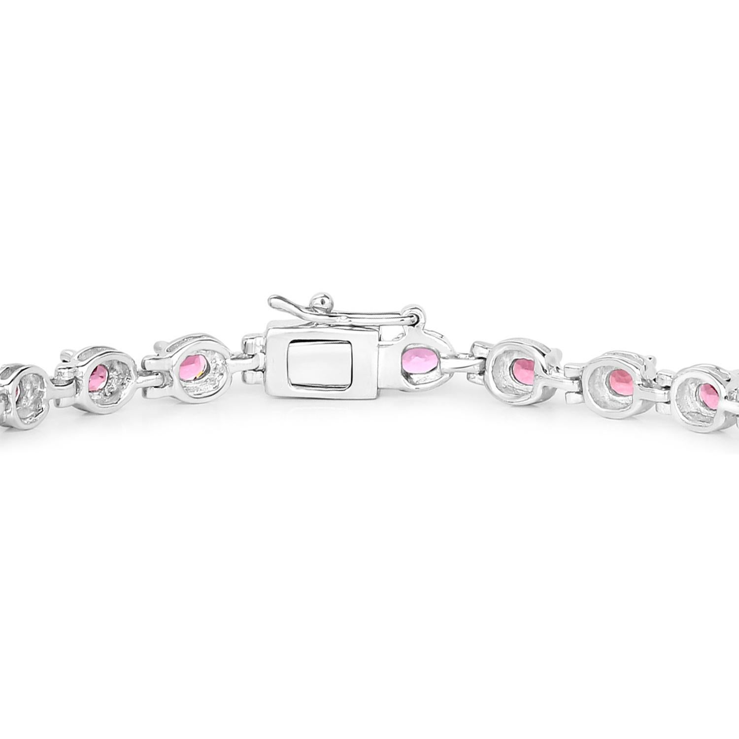 Pulsera Tenis Rodolita 5,2 Quilates Plata de Ley Contemporáneo en venta