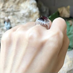 Rhodolith mit Cubic Zirkonia Ring in Silberfassung
