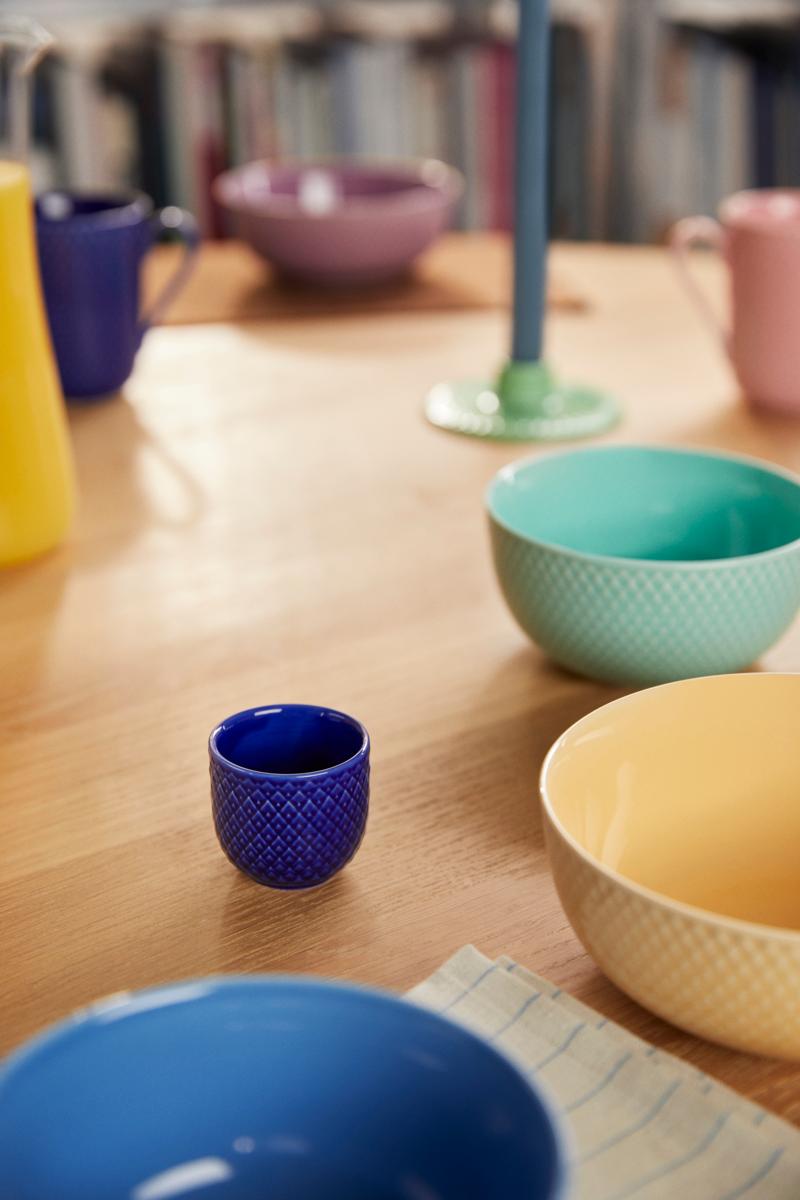 Porcelain Rhombe Color Egg Cup, Dark Blue For Sale