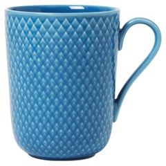 Rhombe Color Mug with Handle, Blue, 11.2 Oz