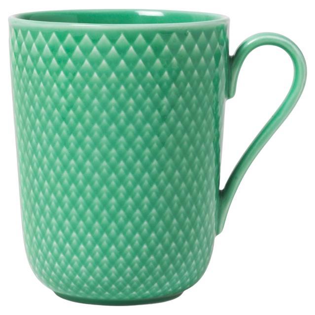 Rhombe Color Mug with Handle, Green, 11.2 Oz For Sale