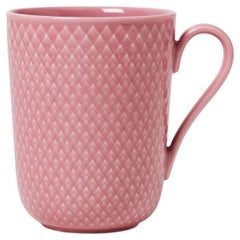 Rhombe Color Mug with Handle, Rose, 11.2 Oz