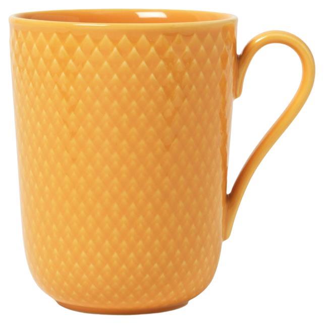 Rhombe Color Mug with Handle, Yellow, 11.2 Oz For Sale
